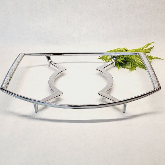 Vintage Corning Ware Chrome Metal Large Casserole Rack Hot Pad Trivet P-10-M-1 - Picture 1 of 9